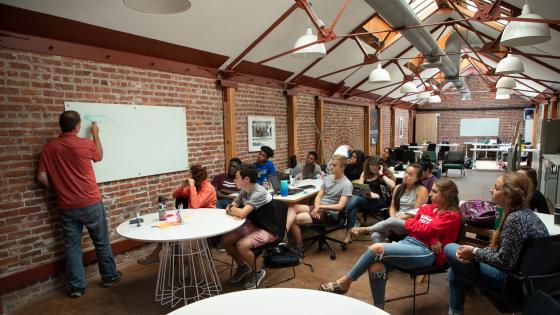 Davidson College students operate out of meeting space in Silicon Valley