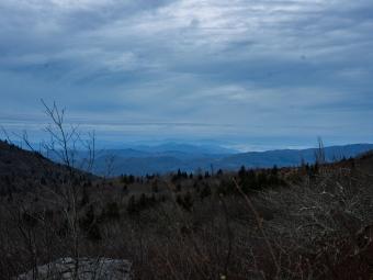 Panoramic view of mountain range taken by Davidson Outdoors trip leader