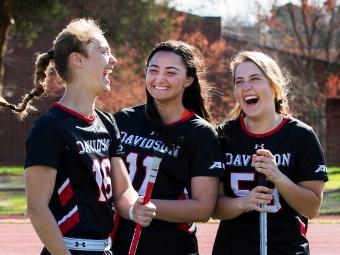 Female scholar athletes in Davidson College Women's Lacrosse Team