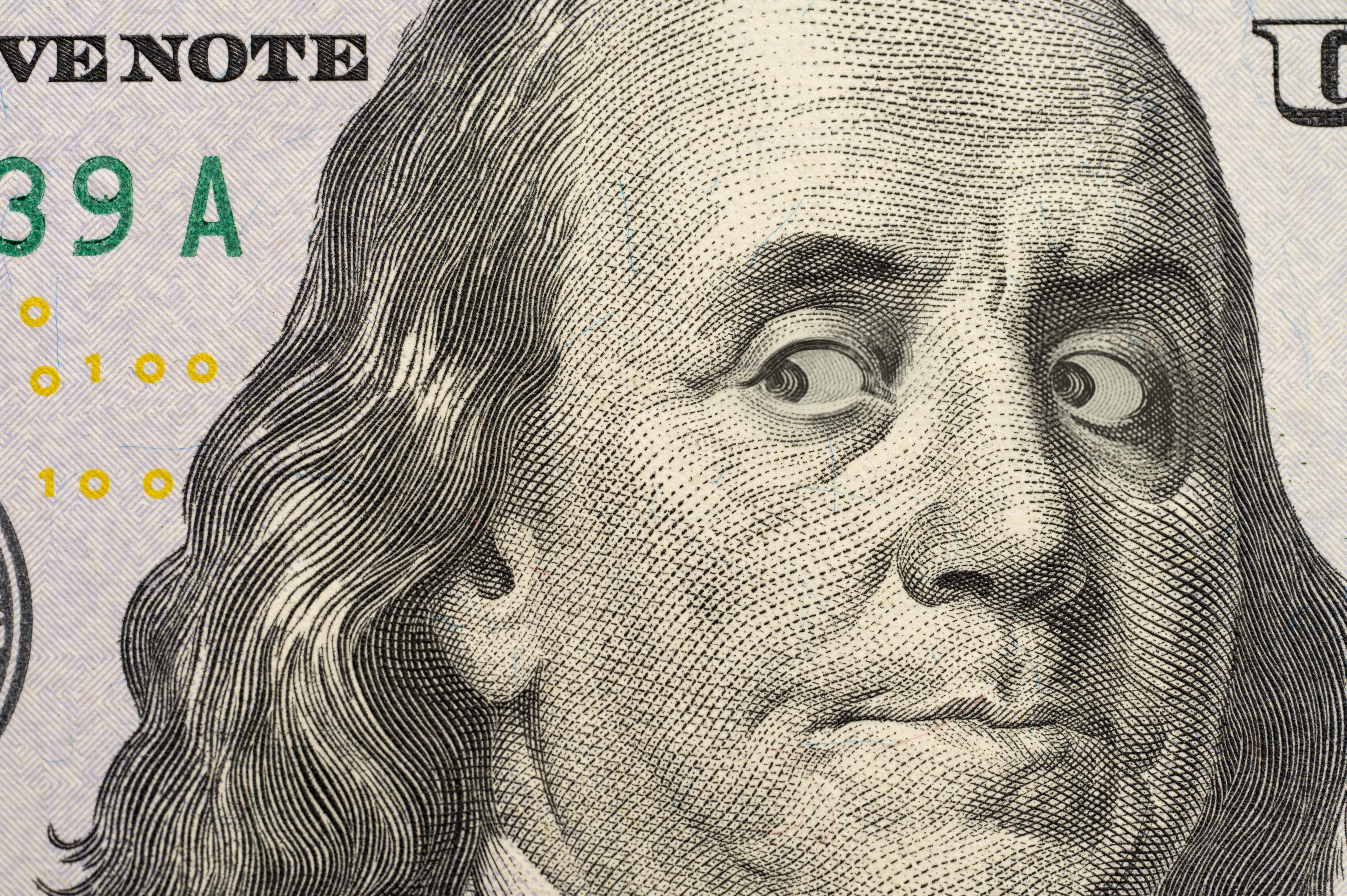 Ben franklin on currency giving side eye