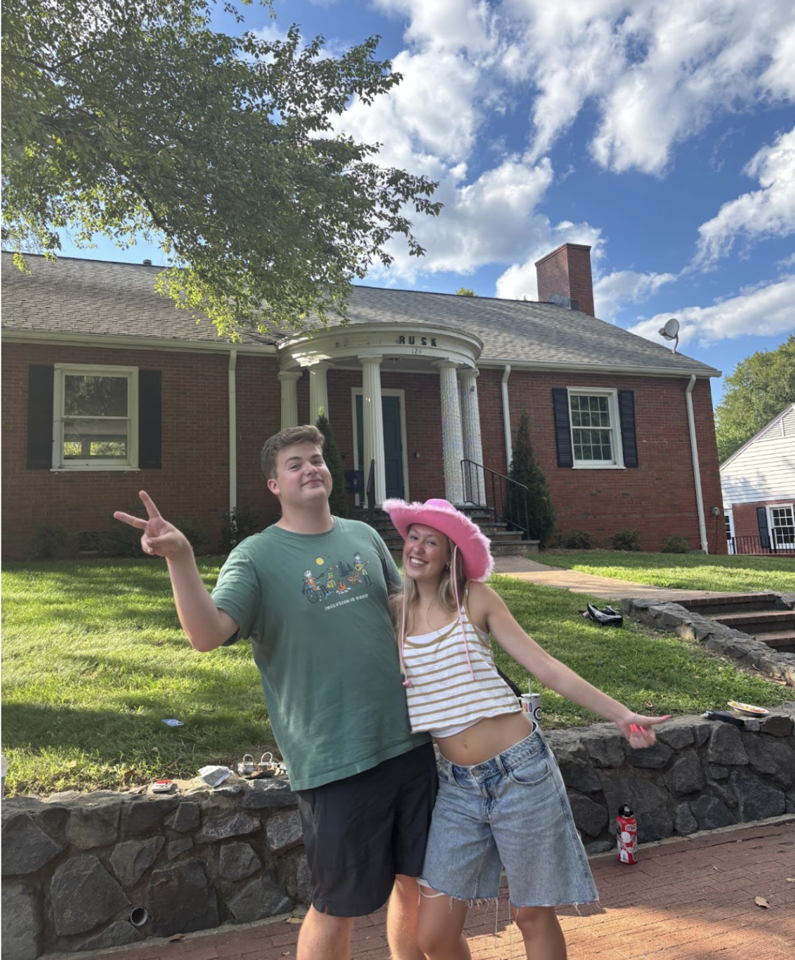 Davidson students gathered together on campus