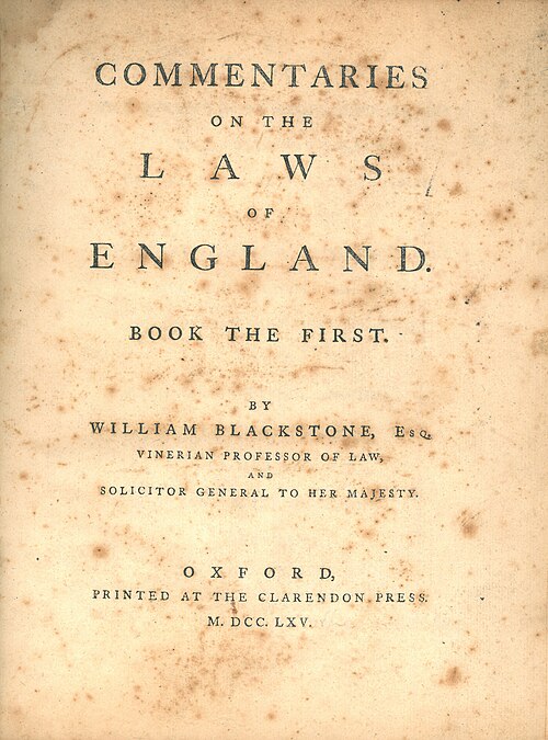 Commentaries on the Laws of England