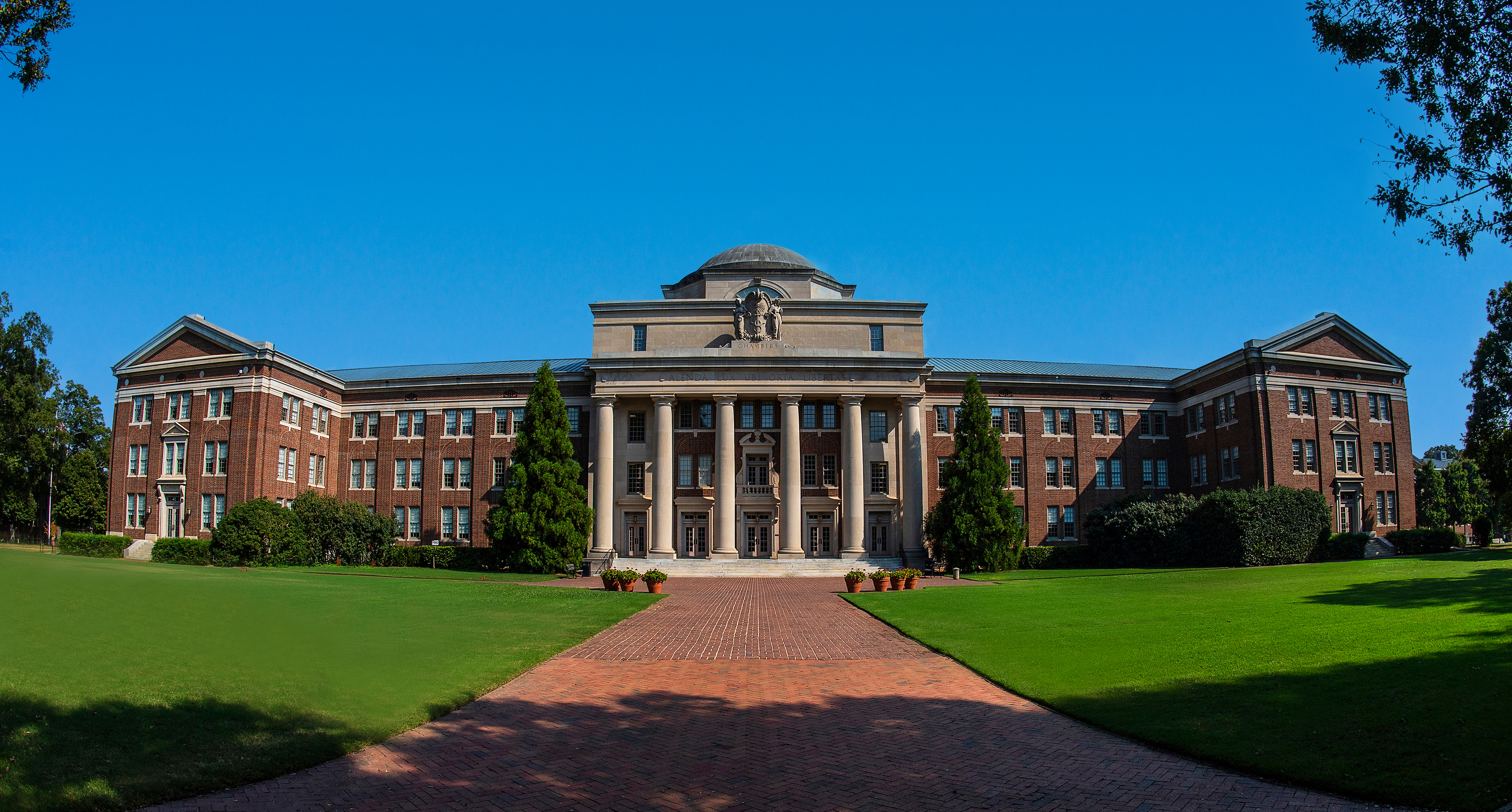 chambers with cloudless blue sky