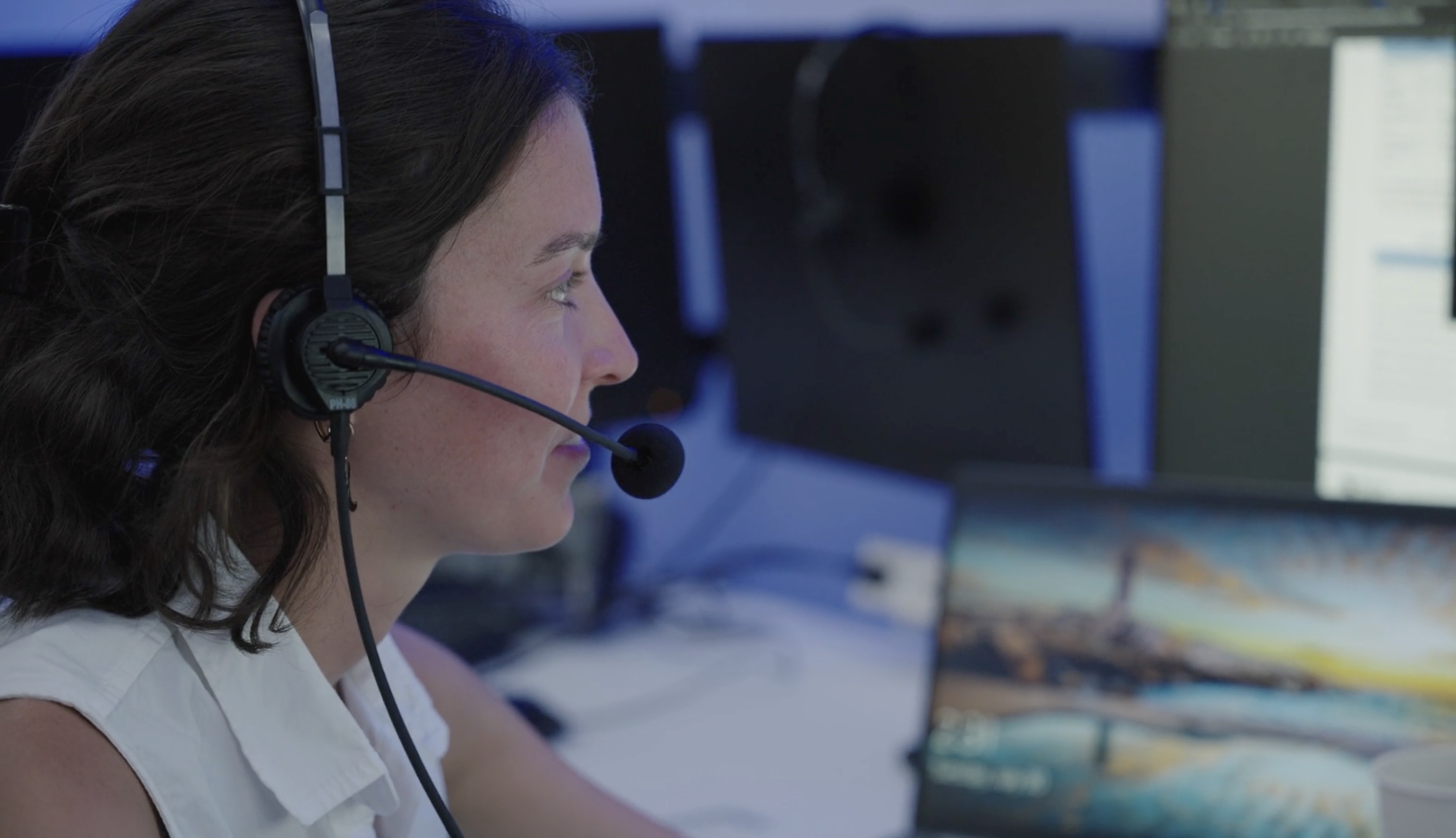 Lauren Arkell at Firefly Aerospace mission control