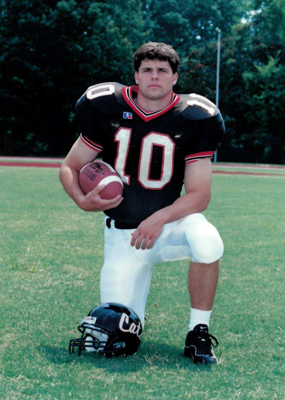 Brian Fork playing fullback for the Davidson Wildcats