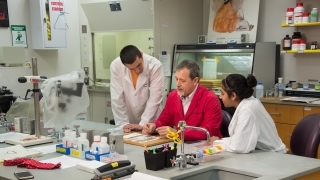 Julio Ramirez working in lab