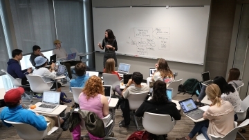 Prof Peacock teaching Latinx and the Environment to students