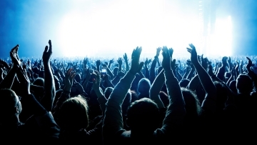 Getty image of concert concert goers stock photography
