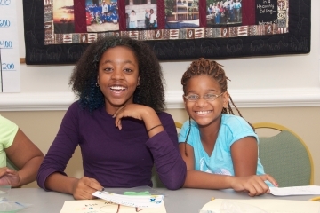 Davidson student works with Freedom Schools student