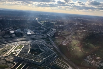 a view of the Pentagon building from overhead