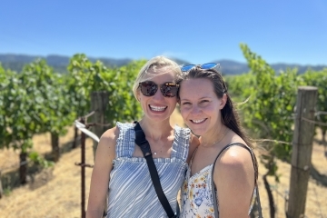Lauren with classmate Katie Lew McGuire ’16 in Sonoma
