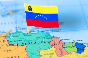Venezuela Map with Flag
