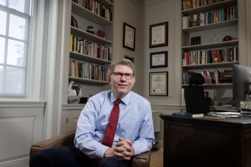 President Douglas Hicks in his office