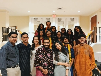 A great picture of Davidson students celebrating Diwali, the Festival of Lights