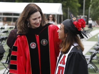 Carol Quillen and Student at Commencement