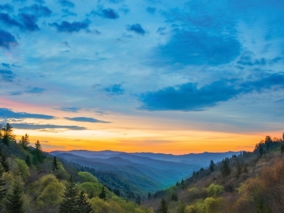 Sunset Over Mountains