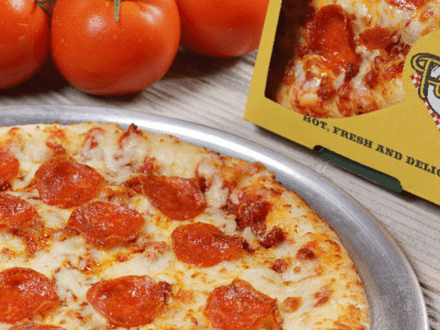Pizza and tomatoes