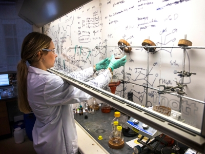 student conducting research in a lab