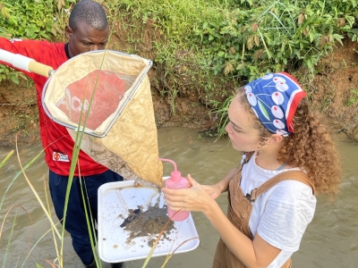 Grace Rooker doing research in Kenya thanks to a Dean Rusk Grant