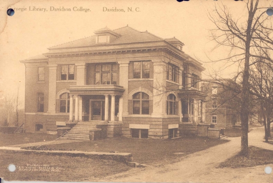 Vintage shot of the Davidson Carnegie Guest House, once the campus library