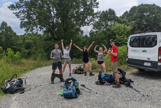 Students on camping trip