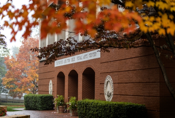 Belk Visual Art Center (VAC) during Fall Foliage