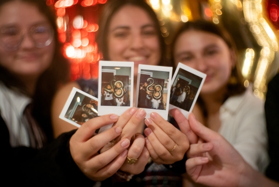 Students with polaroids