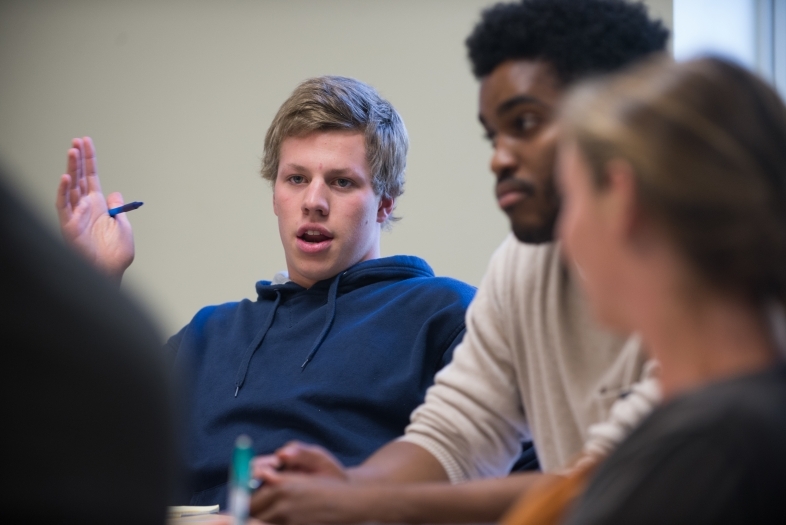 Students engage in class discussion