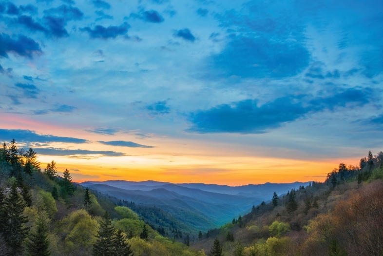 Sunset Over Mountains