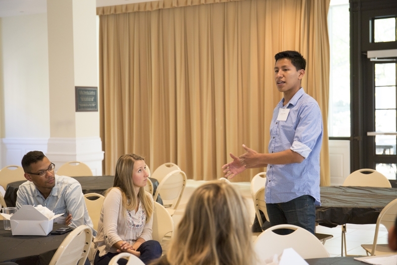 Tony Solís '19 speaking