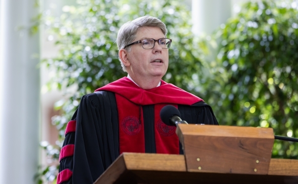 Commencement 2025 Doug Hicks speaking