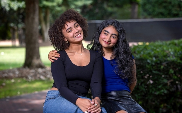 dancer Aiyana Thornton ’29 and theatre production manager Aishya Pillai ’29
