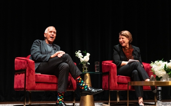 U.S. Senators Thom Tillis and Amy Klobuchar on stage at Davidson College