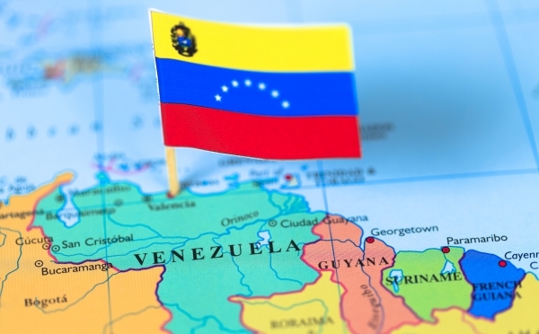 Venezuela Map with Flag