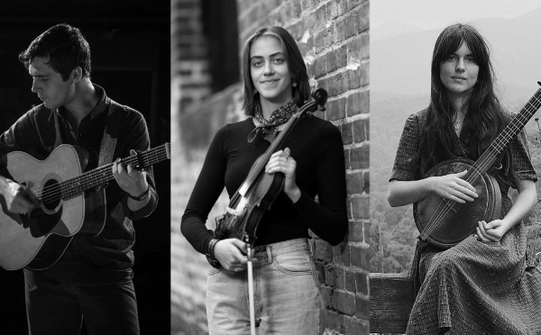 Composite of three musicians: Joseph Terrell, Madeline Dierauf, and Murphy Campbell
