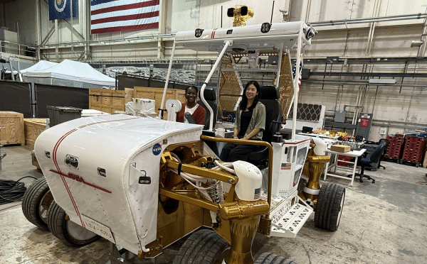 Samone Cullum '25 in a Lunar Terrain Vehicle (LTV) at NASA
