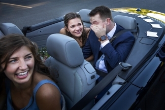 Caroline '17 and Tyler with Hollins '18 driving 