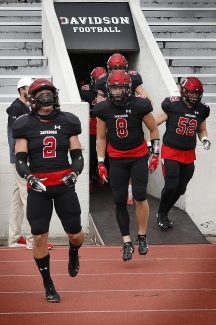 Davidson Football Players Entering the Field