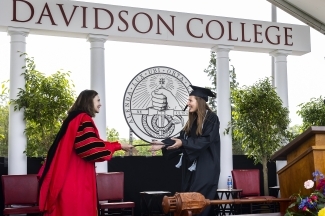 2021 Commencement President Quillen Presenting Diploma