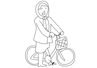 Sketch of a Woman on a bicycle