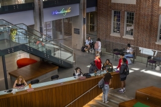 Students in the Wall Center 