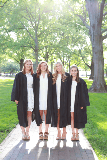 Caroline Okel '19 with friends at Davidson Graduation