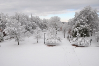 Campus in Snow, Photo By Bill Giduz