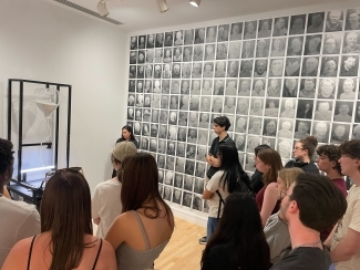 Students and Lia Newman at the Gallery 