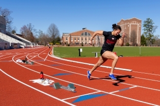 Lisa and Jeff Case Track & Field Complex runner on the track