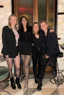 (L-r): Paige Buckland, Sabrina Cheema, Devon Winsor and Peter Sisk, all Class of 2017 grads, in New York City.