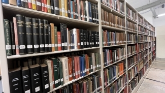 Rows of library books