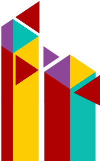 colorful triangles in geometric pattern