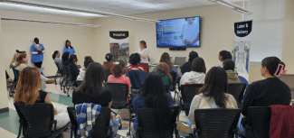a classroom filled with people 