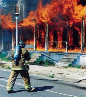 Volunteer firefighter Skip Brown